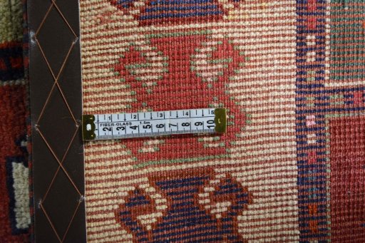 Close-up detail of 2000s Persian Gabbeh rug from Iran / Persia showing Wool weave