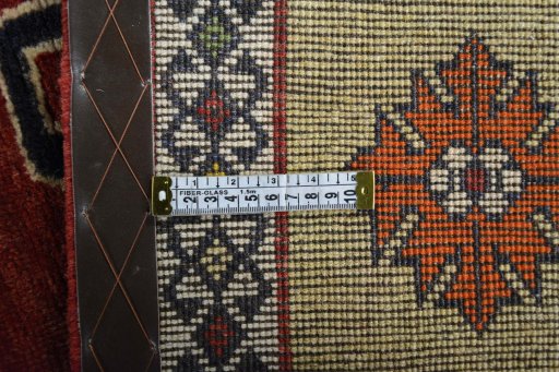 Close-up detail of 2000s Persian Gabbeh rug from Iran / Persia showing Wool weave
