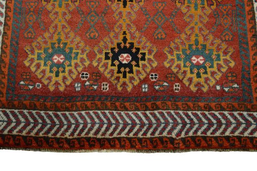Central medallion detail of 2000s Persian Gabbeh rug from Iran / Persia