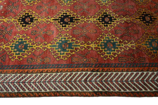 Close-up detail of 2000s Persian Gabbeh rug from Iran / Persia showing Wool weave