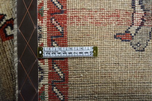 Close-up detail of 2000s Persian Gabbeh rug from Iran / Persia showing Wool weave