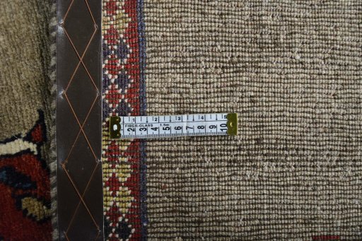 Close-up detail of 2000s Persian Gabbeh rug from Iran / Persia showing Wool weave