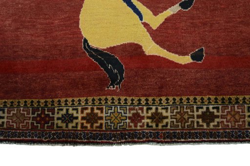Central medallion detail of 2000s Persian Gabbeh rug from Iran / Persia