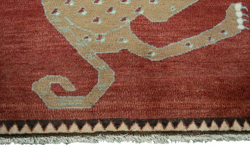 Central medallion detail of 2000s Persian Gabbeh rug from Iran / Persia