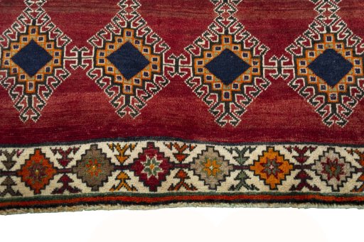 Central medallion detail of 2000s Persian Gabbeh rug from Iran / Persia