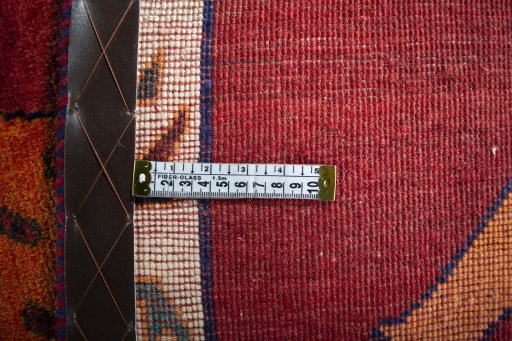 Close-up detail of 2000s Persian Gabbeh rug from Iran / Persia showing Wool weave
