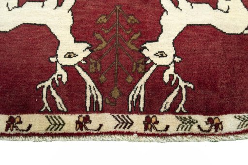 Central medallion detail of 2000s Persian Gabbeh rug from Iran / Persia