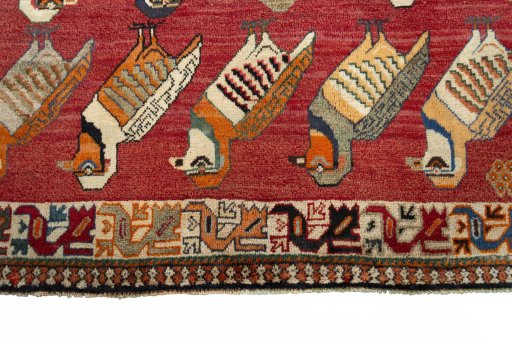 Central medallion detail of 2000s Persian Gabbeh rug from Iran / Persia