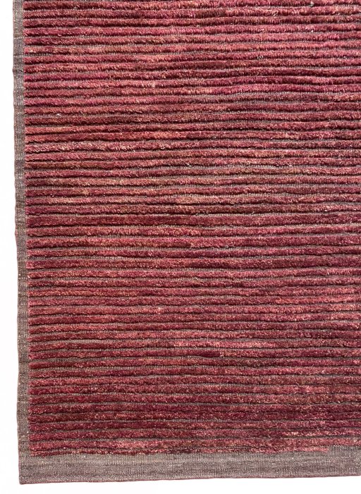 Backside of handmade New Persian Gabbeh rug showing knot structure and weave density