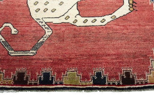 Central medallion detail of 2000s Persian Gabbeh rug from Iran / Persia