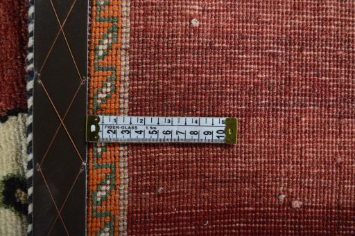 Close-up detail of 2000s Persian Gabbeh rug from Iran / Persia showing Wool weave