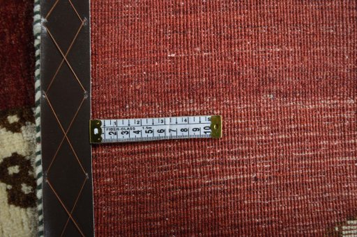 Close-up detail of 2000s Persian Gabbeh rug from Iran / Persia showing Wool weave