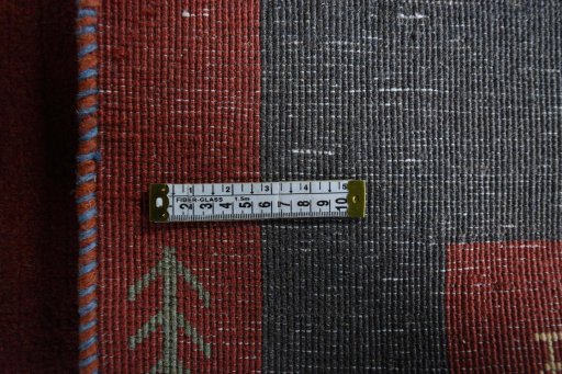 Close-up detail of New Persian Gabbeh rug from Iran / Persia showing Wool weave