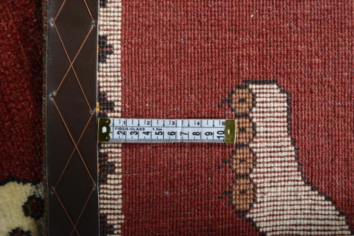 Close-up detail of 2000s Persian Gabbeh rug from Iran / Persia showing Wool weave
