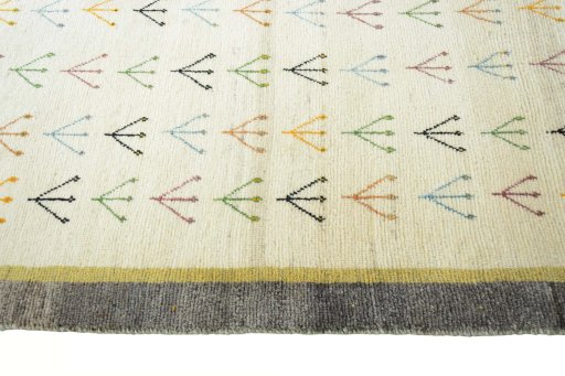 Close-up detail of New Persian Gabbeh rug from Iran / Persia showing Wool weave