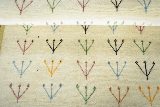 Full view of New Persian Gabbeh rug from Iran / Persia, 154 × 97 cm in Beige tones