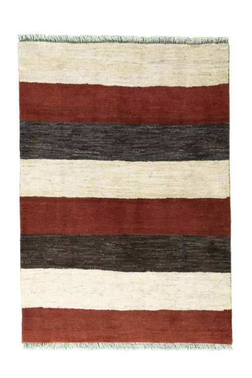 Full view of New Persian Gabbeh rug from Iran / Persia, 146 × 102 cm in Multi Color tones