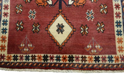 Central medallion detail of 2000s Persian Gabbeh rug from Iran / Persia