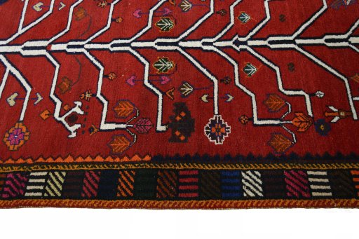 Close-up detail of 2000s Persian Gabbeh rug from Iran / Persia showing Wool weave
