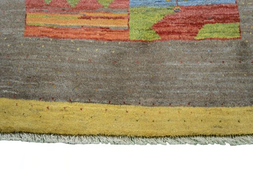 Central medallion detail of New Persian Gabbeh rug from Iran / Persia