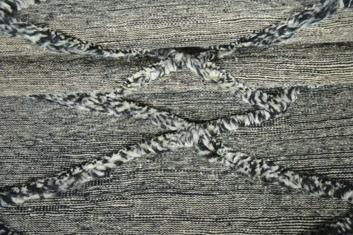 Full view of New Persian Gabbeh rug from Iran / Persia, 199 × 84 cm in Gray tones