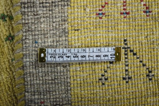 Close-up detail of 2000s Persian Gabbeh rug from Iran / Persia showing Wool weave