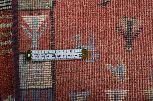 Close-up detail of 2000s Persian Gabbeh rug from Iran / Persia showing Wool weave