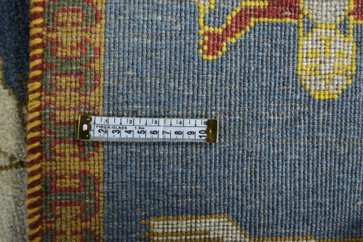 Close-up detail of 2000s Persian Gabbeh rug from Iran / Persia showing Wool weave