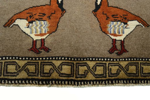 Central medallion detail of 2000s Persian Gabbeh rug from Iran / Persia