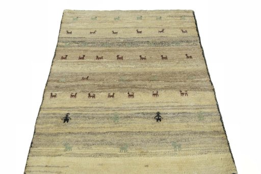 Surface texture of New Persian Gabbeh rug with natural Wool and intricate pattern