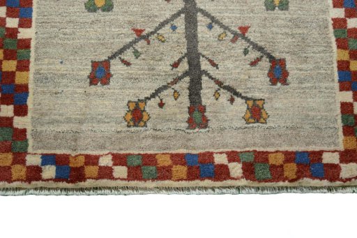 Central medallion detail of New Persian Gabbeh rug from Iran / Persia