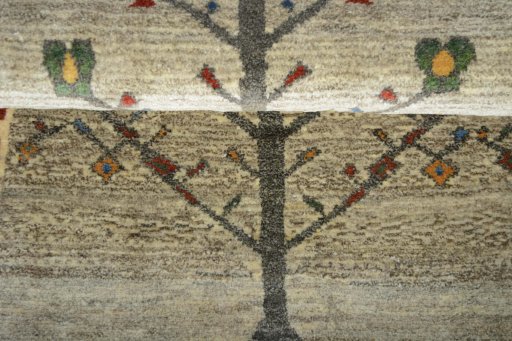 Full view of New Persian Gabbeh rug from Iran / Persia, 150 × 101 cm in Multi Color tones