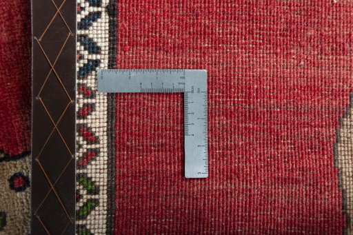 Close-up detail of 2000s Persian Gabbeh rug from Iran / Persia showing Wool weave