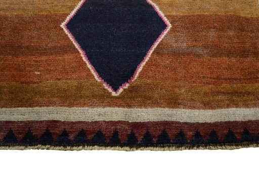 Central medallion detail of 2000s Persian Gabbeh rug from Iran / Persia