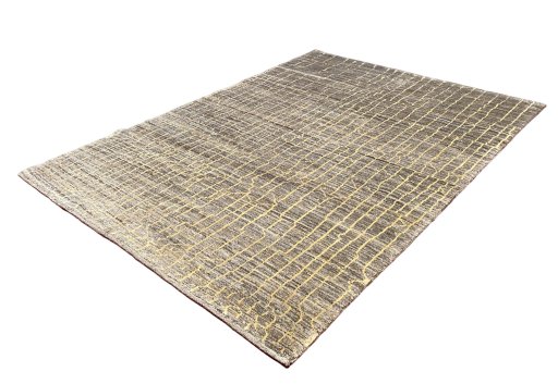 Corner detail of New Persian Gabbeh rug showing border pattern and Wool pile