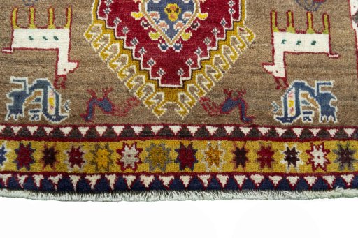 Central medallion detail of 2000s Persian Gabbeh rug from Iran / Persia