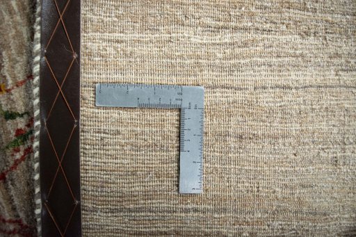 Close-up detail of New Persian Gabbeh rug from Iran / Persia showing Wool weave