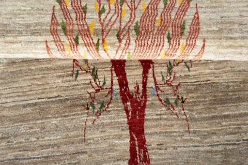 Full view of New Persian Gabbeh rug from Iran / Persia, 189 × 89 cm in Beige tones