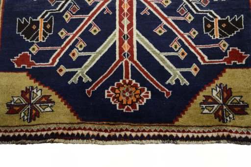 Central medallion detail of 2000s Persian Gabbeh rug from Iran / Persia