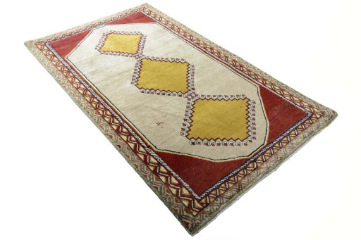 Close-up detail of 2000s Persian Gabbeh rug from Iran / Persia showing Wool weave