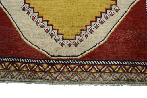 Central medallion detail of 2000s Persian Gabbeh rug from Iran / Persia