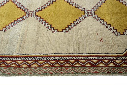 Close-up detail of 2000s Persian Gabbeh rug from Iran / Persia showing Wool weave