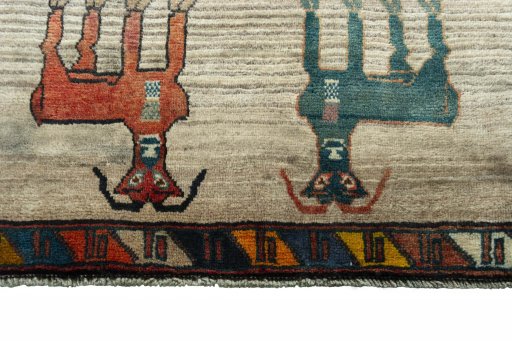 Central medallion detail of 2000s Persian Gabbeh rug from Iran / Persia