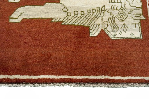 Central medallion detail of 2000s Persian Gabbeh rug from Iran / Persia