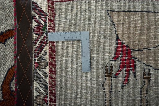 Close-up detail of 2000s Persian Gabbeh rug from Iran / Persia showing Wool weave