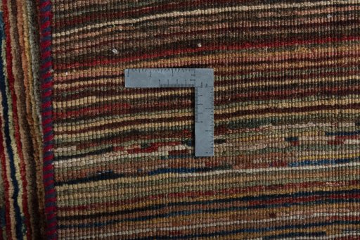 Close-up detail of 2000s Persian Gabbeh rug from Iran / Persia showing Wool weave