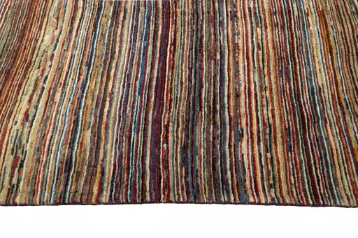 Close-up detail of 2000s Persian Gabbeh rug from Iran / Persia showing Wool weave