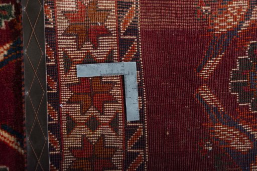 Close-up detail of 2000s Persian Gabbeh rug from Iran / Persia showing Wool weave