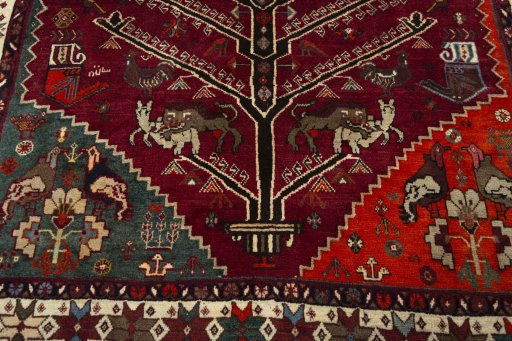 Central medallion detail of 2000s Persian Gabbeh rug from Iran / Persia
