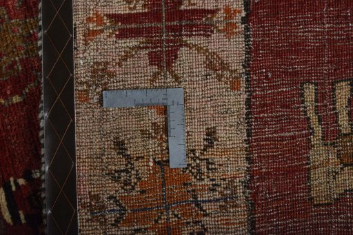 Close-up detail of 2000s Persian Gabbeh rug from Iran / Persia showing Wool weave